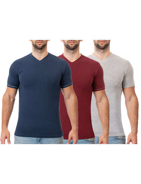 Pack of 3 Men Half Sleeve V-Neck