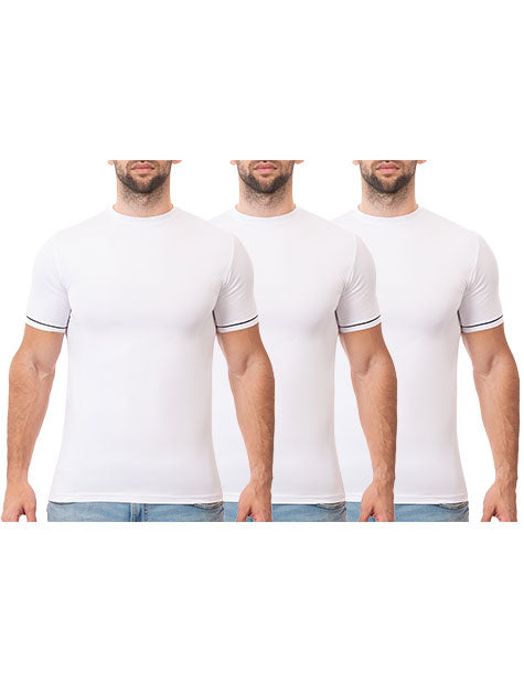 تيشيرت ليكرا رجالي نصف كم برقبة دائرية