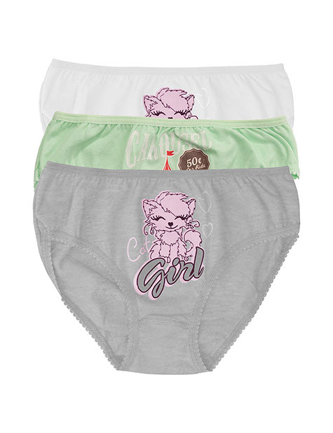 Pack of 3 Girls Printed Brief