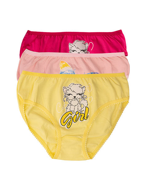 Pack of 3 Girls Printed Brief