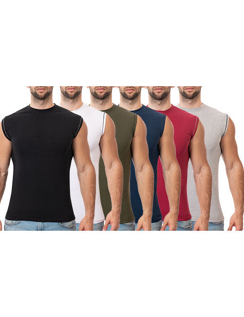 Pack of 6 Men Sleeveless Crew-Neck