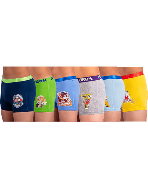Pack of 6 Boys Printed Boxer