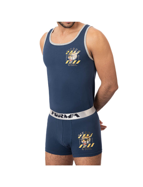 طقم بوكسر مطبوع ليكرا رجالي